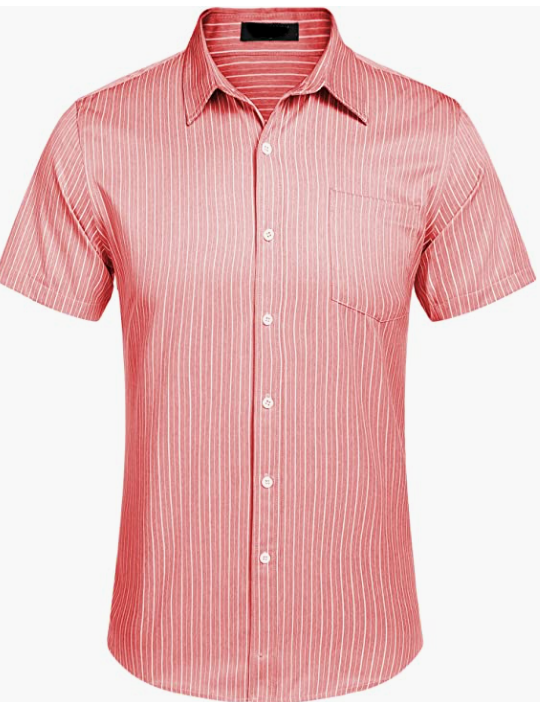 Men's Business Dress Shirt Casual Linen Shirt Short Sleeve SHIRT