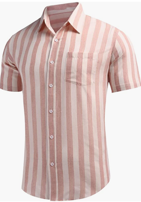 Men's Business Dress Shirt Casual Linen Shirt Short Sleeve SHIRT