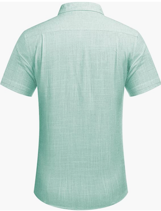 Men's Business Dress Shirt Casual Linen Shirt Short Sleeve SHIRT