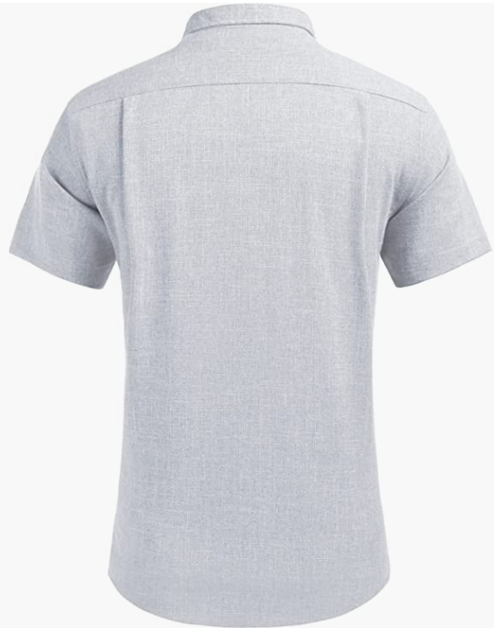 Men's Business Dress Shirt Casual Linen Shirt Short Sleeve SHIRT