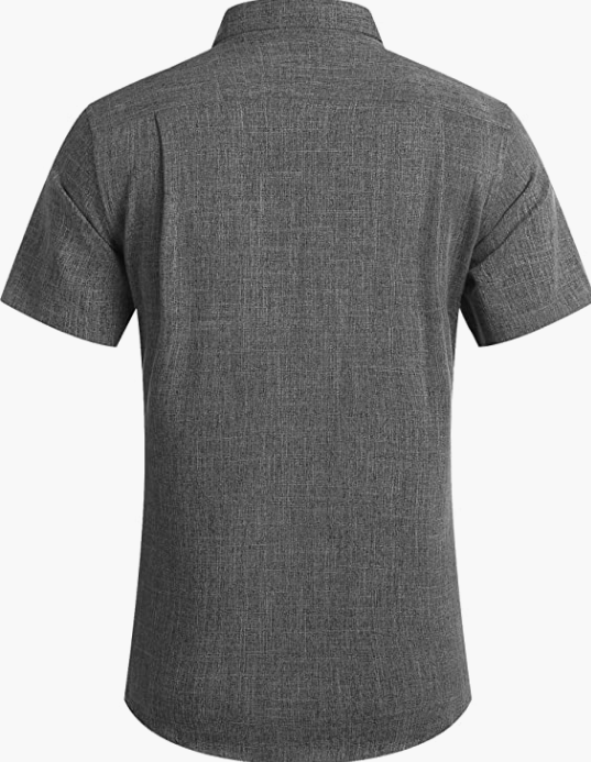 Men's Business Dress Shirt Casual Linen Shirt Short Sleeve SHIRT