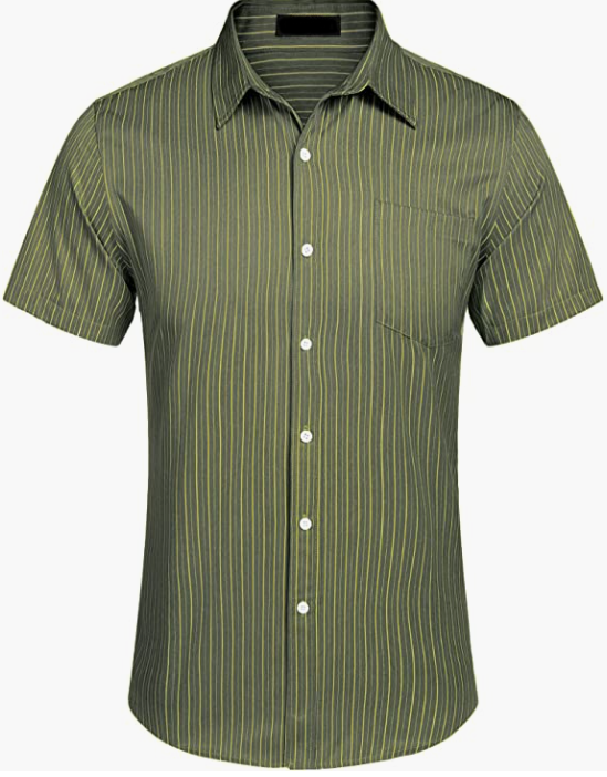 Men's Business Dress Shirt Casual Linen Shirt Short Sleeve SHIRT