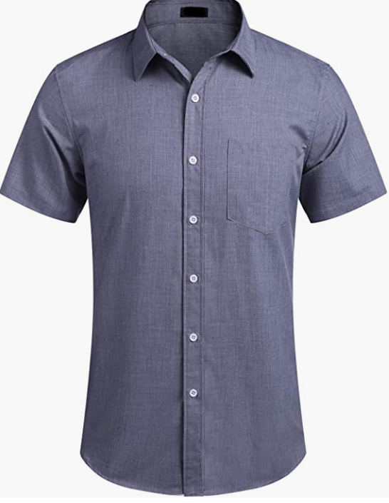Men's Business Dress Shirt Casual Linen Shirt Short Sleeve SHIRT