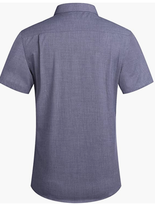 Men's Business Dress Shirt Casual Linen Shirt Short Sleeve SHIRT