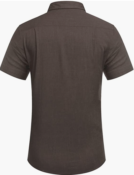 Men's Business Dress Shirt Casual Linen Shirt Short Sleeve SHIRT