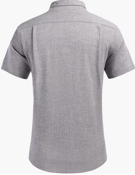 Men's Business Dress Shirt Casual Linen Shirt Short Sleeve SHIRT