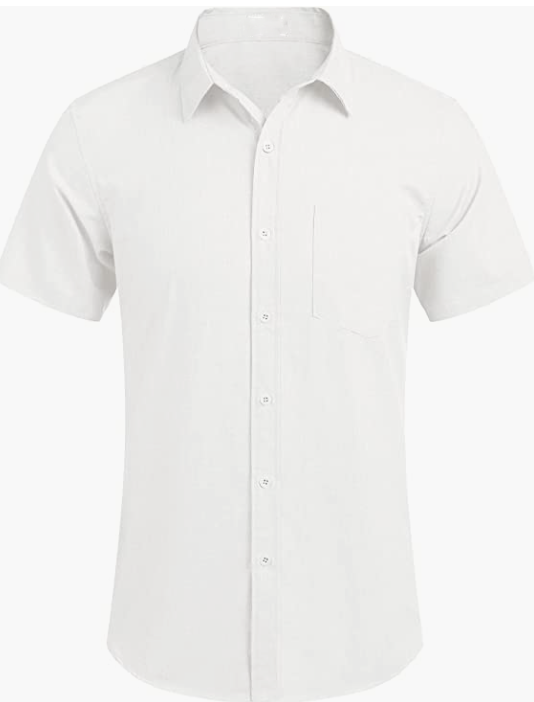Men's Business Dress Shirt Casual Linen Shirt Short Sleeve SHIRT