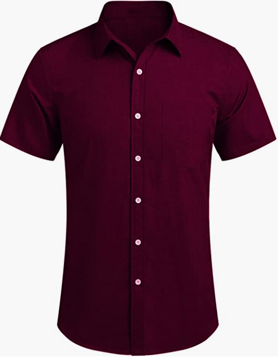 Men's Business Dress Shirt Casual Linen Shirt Short Sleeve SHIRT