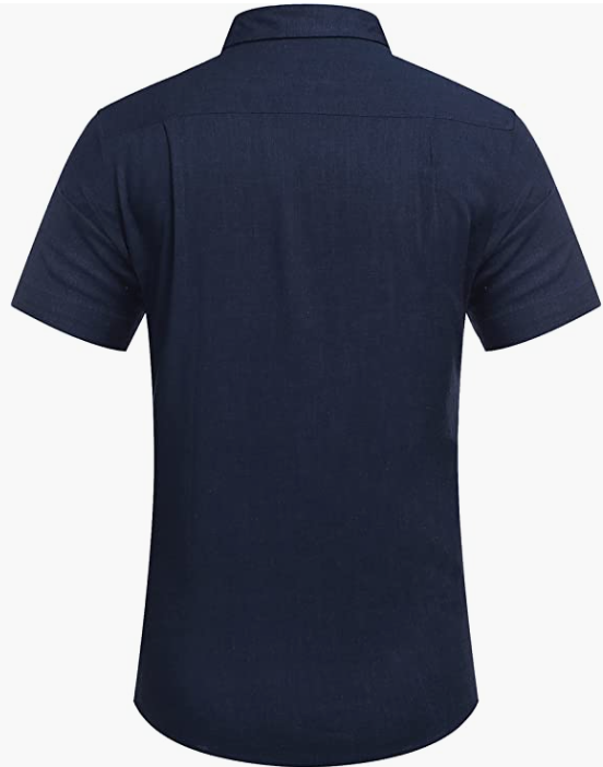 Men's Business Dress Shirt Casual Linen Shirt Short Sleeve SHIRT