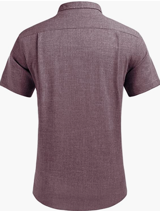 Men's Business Dress Shirt Casual Linen Shirt Short Sleeve SHIRT