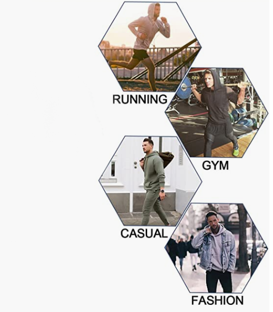 Men's Workout Hoodie Gym Sport Sweatshirt Athletic Pullover Casual Fashion Hooded with Pocket