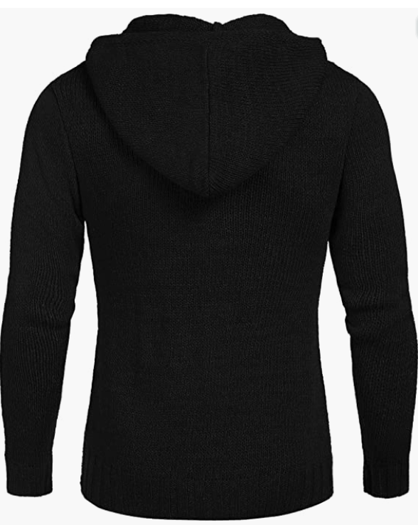 Men's Knitted Hoodies Pullover Casual Long Sleeve Turtleneck Sweaters