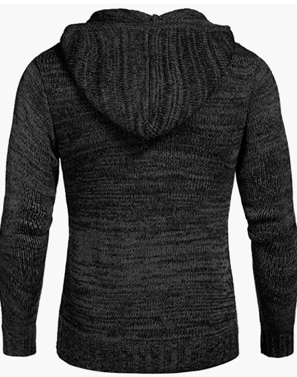 Men's Knitted Hoodies Pullover Casual Long Sleeve Turtleneck Sweaters