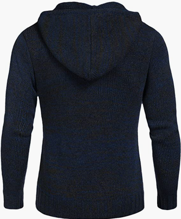 Men's Knitted Hoodies Pullover Casual Long Sleeve Turtleneck Sweaters