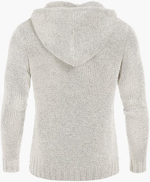 Men's Knitted Hoodies Pullover Casual Long Sleeve Turtleneck Sweaters