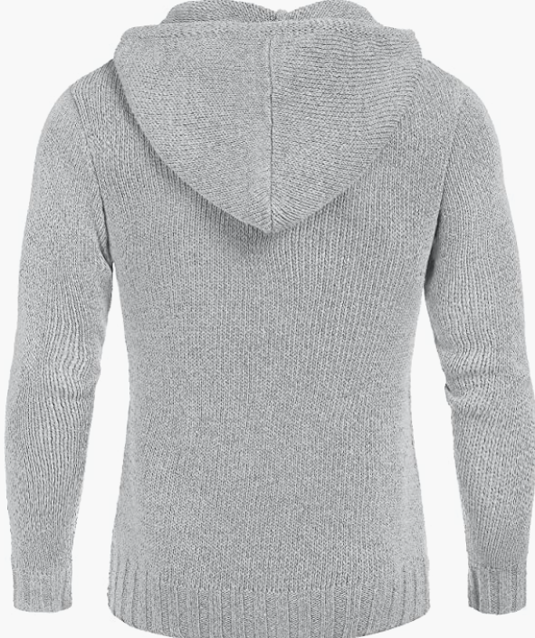 Men's Knitted Hoodies Pullover Casual Long Sleeve Turtleneck Sweaters