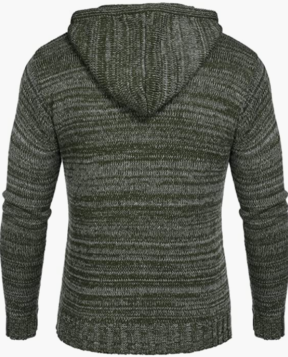 Men's Knitted Hoodies Pullover Casual Long Sleeve Turtleneck Sweaters