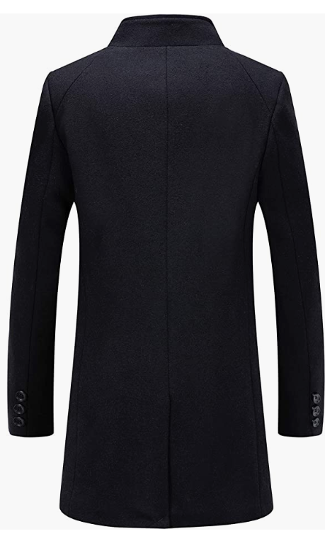 Men's Coat Winter Fleece Lining Business Jacket Warm Trench Coat with Scarf