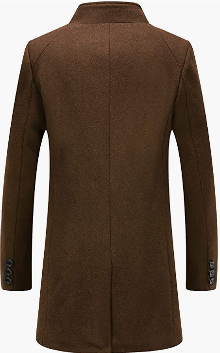 Men's Coat Winter Fleece Lining Business Jacket Warm Trench Coat With Scarf