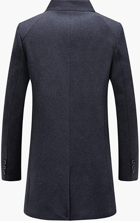 Men's Coat Winter Fleece Lining Business Jacket Warm Trench Coat With Scarf