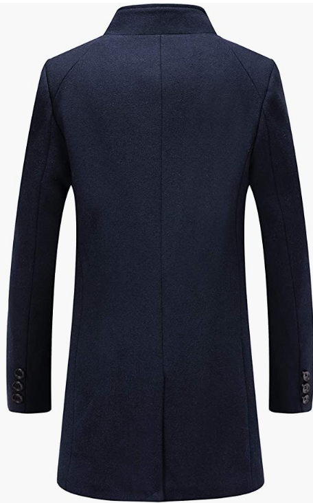 Men's Coat Winter Fleece Lining Business Jacket Warm Trench Coat With Scarf