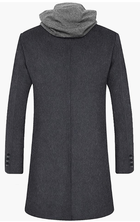 Men's Coat Winter Fleece Lining Business Jacket Warm Trench Coat With Scarf