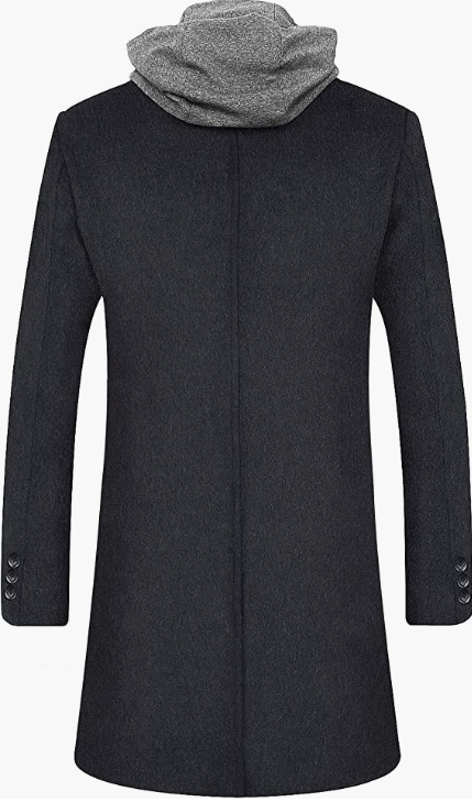 Men's Coat Winter Fleece Lining Business Jacket Warm Trench Coat With Scarf