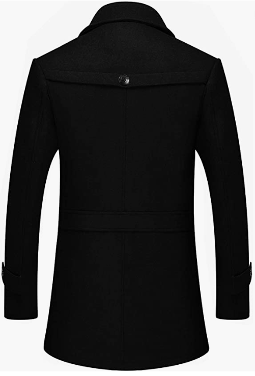 Men's Winter Slim Fit Wool Coat Single Breasted Wool Trench Coats