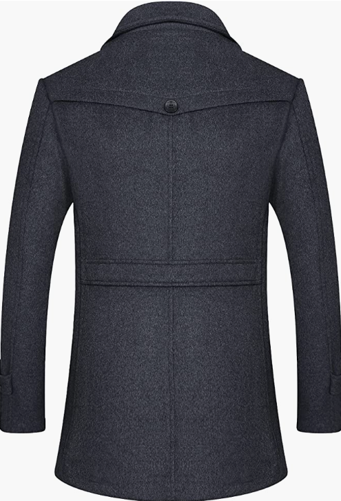 Men's Winter Slim Fit Wool Coat Single Breasted Trench Coats