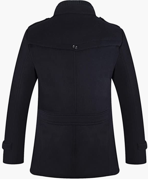 Men's Winter Slim Fit Wool Coat Single Breasted Trench Coats