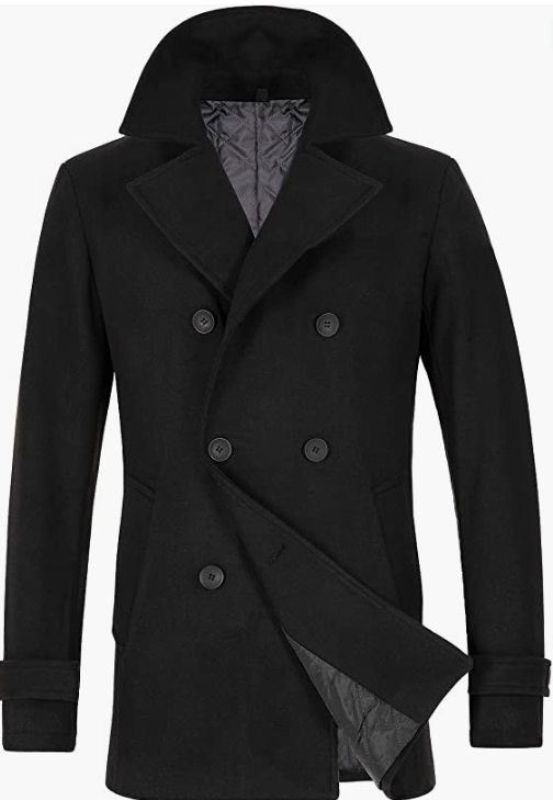 Men's Wool Blend DoubleCoat Classic  Warm Coats Winter Outwear Jackets