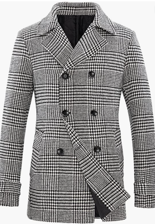 Men's Wool Blend DoubleCoat Classic  Warm Coats Winter Outwear Jackets