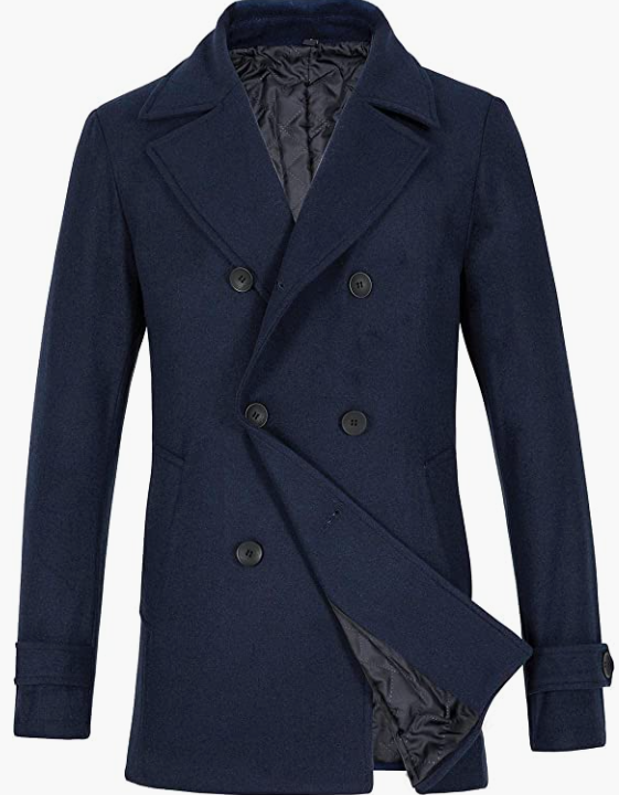 Men's Wool Blend DoubleCoat Classic Warm Coats Winter Outwear Jackets