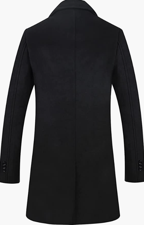 MEN Blend Overcoat Hooded Trench Coat Hip Length