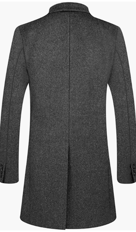 MEN Blend Overcoat Hooded Trench Coat Hip Length