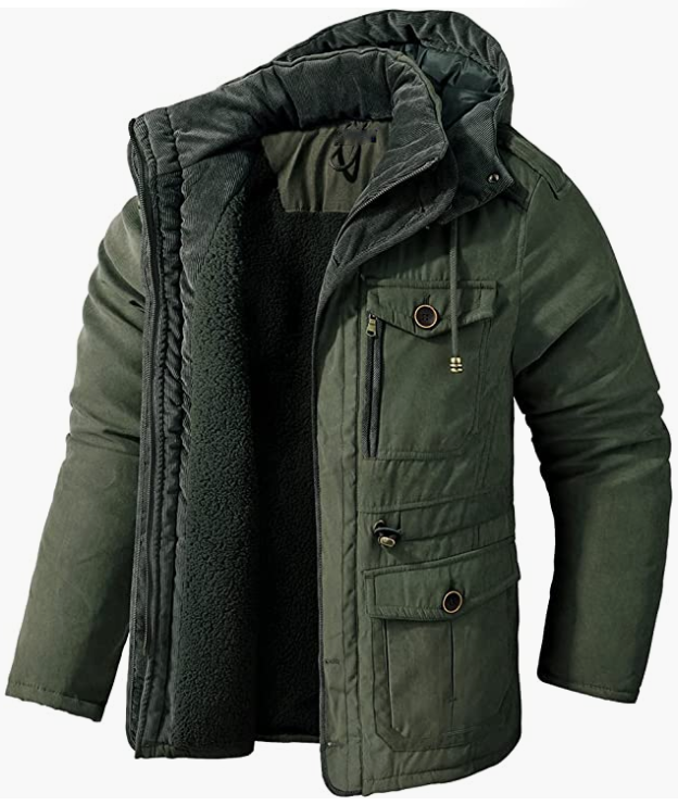 Men's Multi Pocket Hooded Jacket Windproof Windbreaker Coat