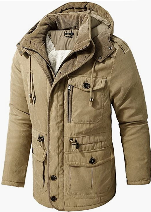 Men's Multi Pocket Hooded Jacket Windproof Windbreaker Coat