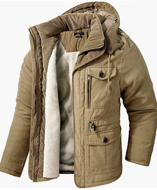 Men's Multi Pocket Hooded Jacket Windproof Windbreaker Coat