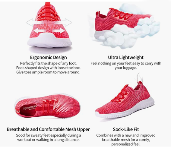 Women's Walking Shoes Lightweight Casual Running Foam Sneakers