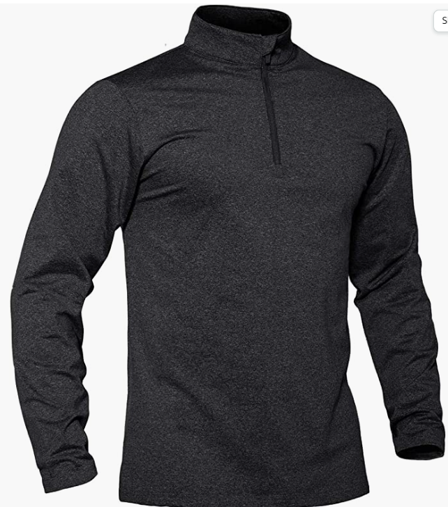 Men's Sports Shirts 1/4 Zip Long Sleeve  Running Workout Pullover Sweatshirt
