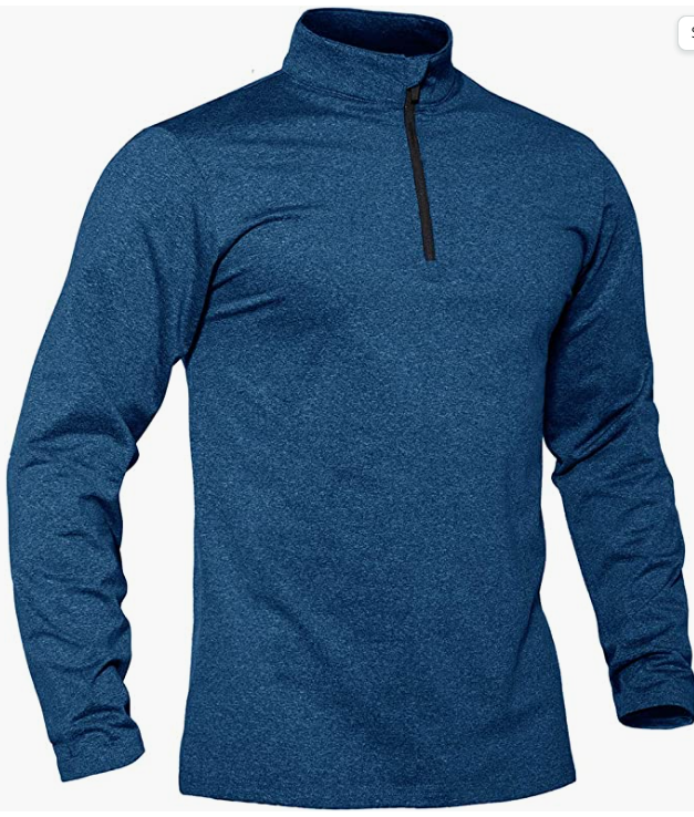Men's Sports Shirts 1/4 Zip Long Sleeve  Running Workout Pullover Sweatshirt
