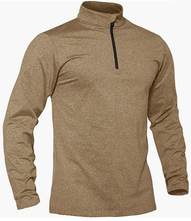 Men's Sports Shirts 1/4 Zip Long Sleeve  Running Workout Pullover Sweatshirt