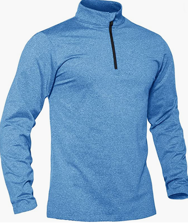 Men's Sports Shirts 1/4 Zip Long Sleeve  Running Workout Pullover Sweatshirt