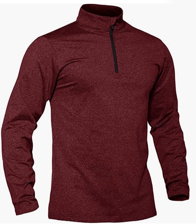 Men's Sports Shirts 1/4 Zip Long Sleeve  Running Workout Pullover Sweatshirt