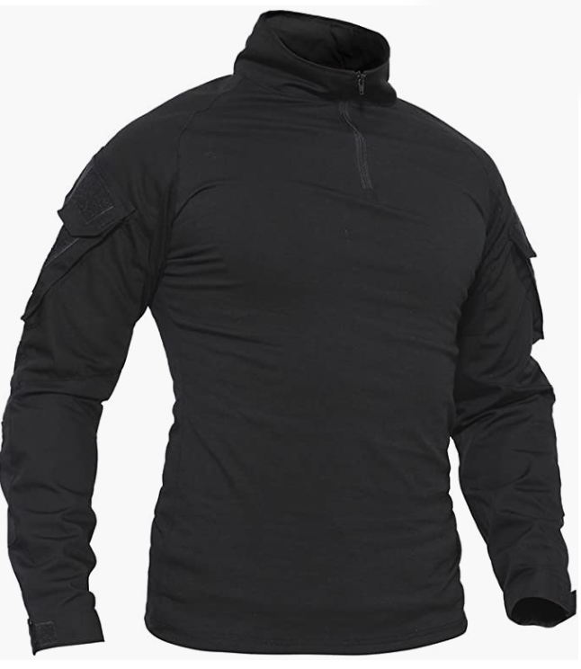 Men's Military Shirts Slim Fit Pullover Long Sleeve