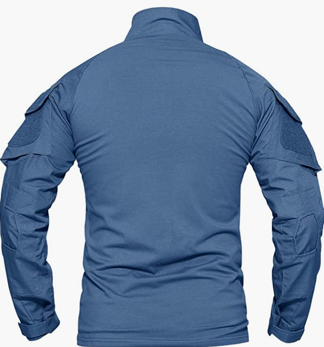 Men's Military Shirts Slim Fit Pullover Long Sleeve