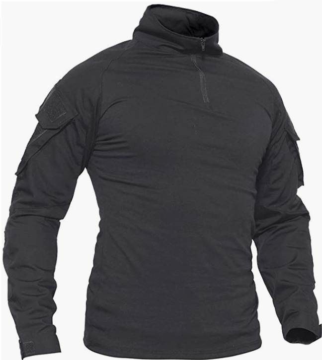 Men's Military Shirts Slim Fit Pullover Long Sleeve