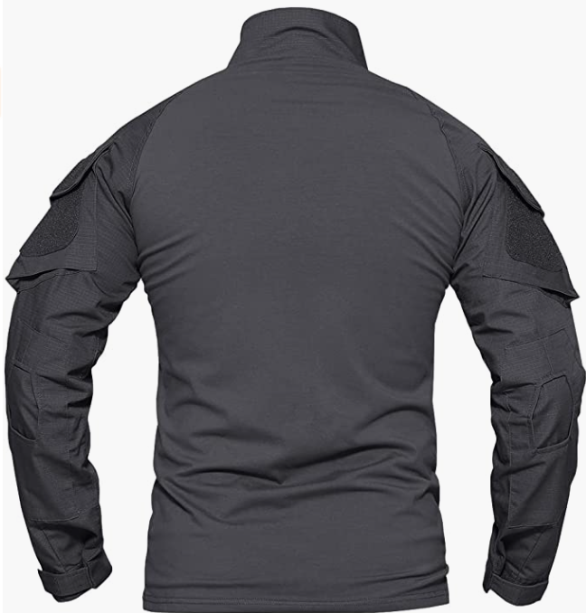 Men's Military Shirts Slim Fit Pullover Long Sleeve