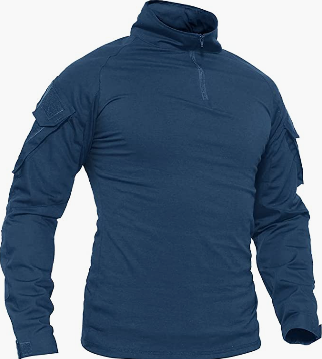 Men's Military Shirts Slim Fit Pullover Long Sleeve
