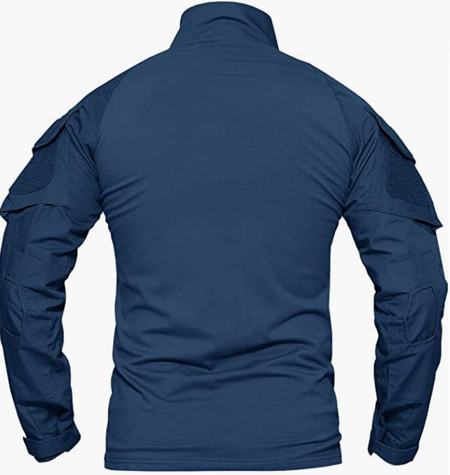 Men's Military Shirts Slim Fit Pullover Long Sleeve